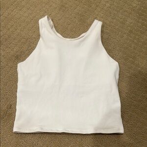 Athleta White Fitted Crop Tank Top
